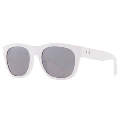 Armani Exchange Grey Mirror Silver Square Men’s Sunglasses AX4128SU 83156G 55