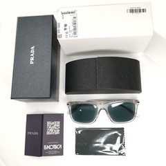 Prada Sunglasses Glass Lens Transparent Grey Crystal Blue PR18WS SPR 18W U43-0A9