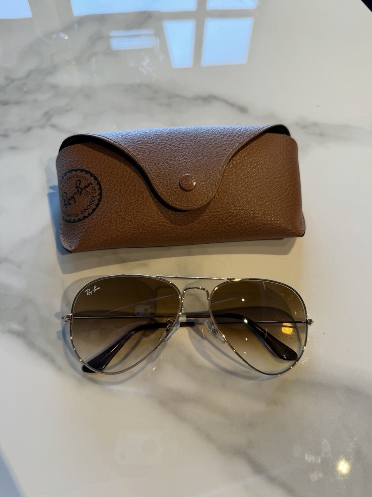 Ray-Ban Classic Aviator 58mm Sunglasses RB3025 Unisex – Shiny Gold/Brown