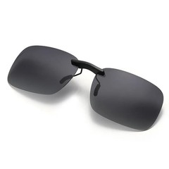Square Clip on Sunglasses Women Polarized Black Lens UV400 Night Vision Driving
