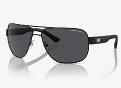A|X Armani Exchange Men’s AX2012S Rectangular Metal Sunglasses Satin Black