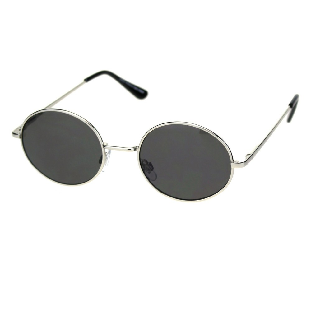 Round Oval Metal Frame Sunglasses Unisex Fashion Spring Hinge UV 400