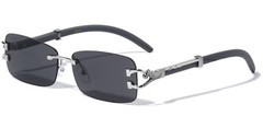New Mens Classy Elegant Modern Clear Lens EYE GLASSES Rimless Silver Metal Frame