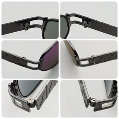 Jean Paul Gaultier JPG58 6108 Black Metal Oval Sunglasses Men Japan Auth