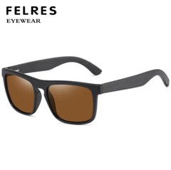 Men Wood Polarized Square Black Frame Sunglasses Wooden Temple Fashion Glasses