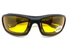 MOTORCYCLE Night Riding Padded Safety Protective SUN GLASSES GOGGLES Yellow Lens
