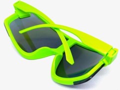 OVERSIZED EXAGGERATED Modern Retro Shield SUN GLASSES Large Big Neon Green Frame