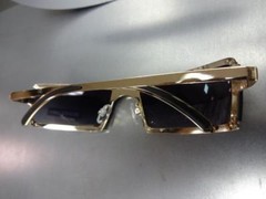 Mens Classy Sophisticated Contemporary Modern Style SUN GLASSES Gold Metal Frame
