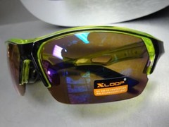 New Mens WRAP AROUND SPORTY CYCLING FISHING HUNTING SUN GLASSES Neon Green Frame