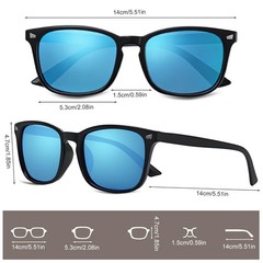 JATEBI 3 Pack Polarized Sunglasses for Men and Women Glare Black/Yellow/Blue