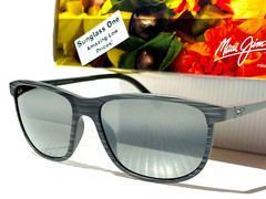 NEW Maui Jim LELE KAWA Grey Stripe POLARIZED Neutral Grey GLASS Sunglass 811-11D