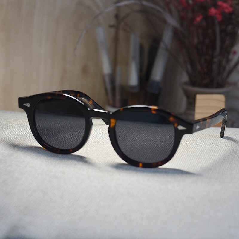 Johnny Depp black polarized Sunglasses Retro Men’s tortoise acetate Glasses