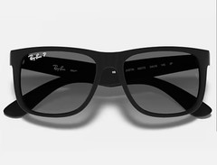 Ray Ban RB4165 622/T3 Justin Sunglasses Black Matte Polarized Gray Gradient 54mm