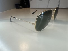 Ray-Ban RB3025 Aviators Gold Metal 58mm Green Lenses Unisex #330