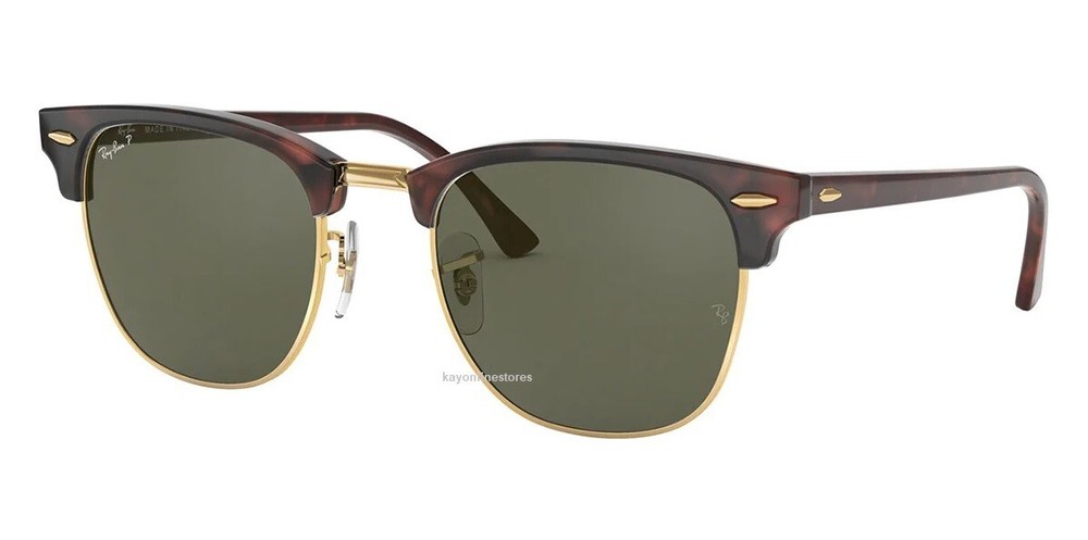 Ray Ban Clubmaster Polarized Green Classic G-15 Unisex Sunglasses RB3016990/5851