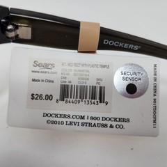 Dockers Gunmetal Medium Rectangle Polarized Sunglasses With Plastic Temple Men