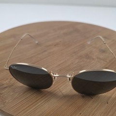 Ray-Ban RB3447 Round Metal Sunglasses Mens 50-21 Gold Green Round 001 Made Italy