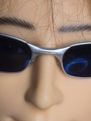 Vintage Oakley Square Wire 2.0 Silver Ice Iridium Sunglasses w/ Replacement Case