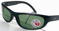 NEW* Ray Ban Sport wrap Matte Black w POLARIZED Green Lens Sunglass RB 4033