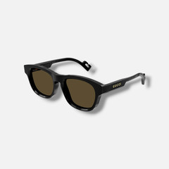 Gucci Mens Black GG1238S Round Sunglasses 53-18-145