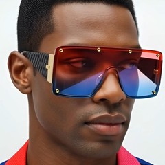 SUNGLASSES MEN CELEBRITY STYLE SHIELD FANCY FLAT TOP RETRO MODERN LENTES GAFAS