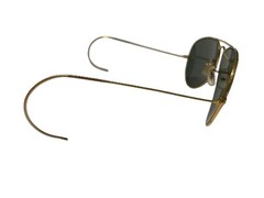 Vintage B&L Bausch and Lomb Ray-Ban Gold Plated Aviator Sunglasses, 147 mm