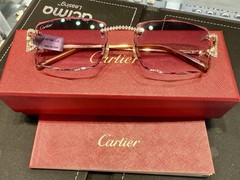 Cartier Solid 10K Gold Diamond Sunglasses CT0090 001