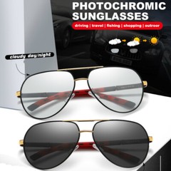 Aluminium HD Polarized Photochromic Sunglasses Pilot Men Driving Glasses Eyewear