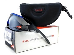 New Bolle AEROMAX Sunglasses | 12269 Matte Black Translucid Blue / TNS Gun Lens