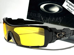 NEW Oakley OIL RIG Polished Black GALAXY Amber Yellow Lens Sunglass 9081