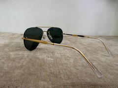 Ray-Ban RB3791 Gold Rimless Frame Solid Green Lens Pilot Sunglasses