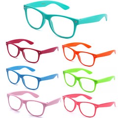 Clear Lens Glasses Fashion Designer Vintage Fun Retro Neon Colorful Party UV400
