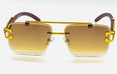 Mens Sunglasses Hip Hop Quavo Migos Rimless Gold SQUARE Frame Diamond Cut Lens