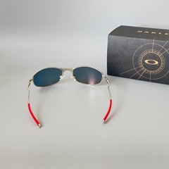 Oakley Tightrope OO4040 Polarized Sunglasses Silver Frame Red Lens