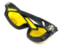 Men’s MOTORCYCLE Riding Padded Safety Protective Yellow Lens SUN GLASSES GOGGLES