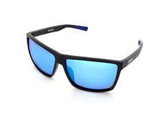 Men’s XXL Wide Fit Polarized Square Sunglasses TR90 Matte Black Blue Mirror Lens