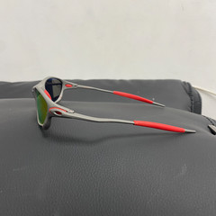 Oakley Juliet 2.0 X-Metal Polarized Sunglasses Red Lens Gray Frames Vintage