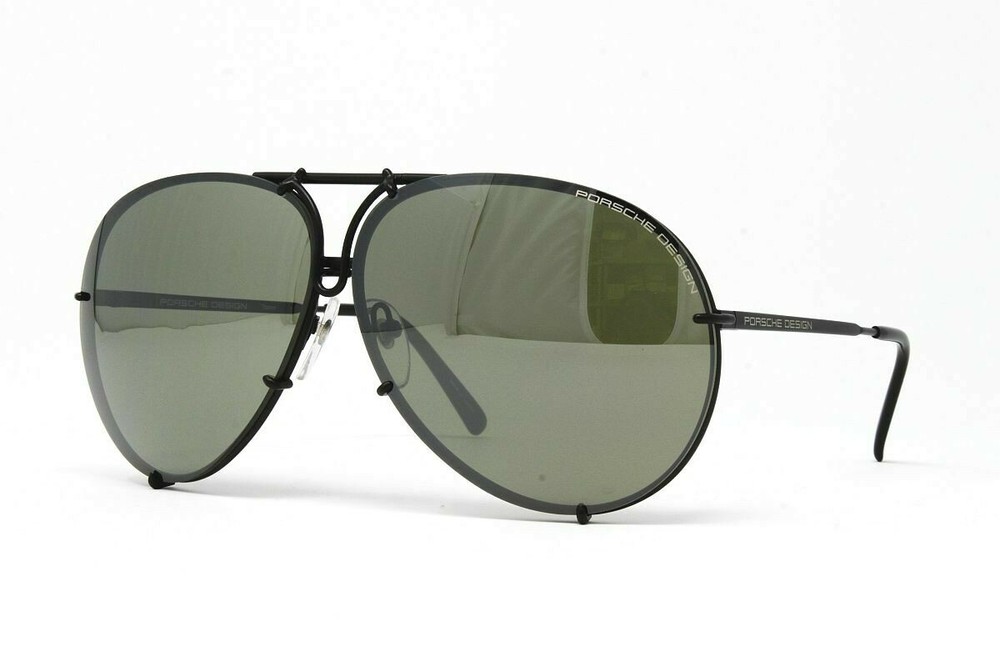 Porsche Design men’s sunglasses P8478W V656 Black w/Olive Silver Mirror Lens 69m