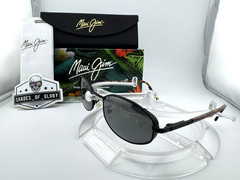 MAUI JIM MONARCH MJ156-2M MATTE BLACK TORTOISE NEUTRAL GREY POLARIZED SUNGLASSES