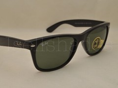 Ray Ban NEW WAYFARER (RB2132-901 58) Black with Crystal Green Lens