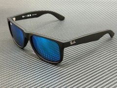 RAY BAN RB4165 622 55 Rubber Black Blue Flash Unisex 54 mm Sunglasses