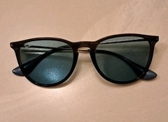Ray-Ban Erika RB4171 6340/F7 Black Round Sunglasses Gray Lightweight Men 145