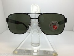AUTHENTIC RAYBAN RB 3530 002/9A BLACK/GREEN POLARIZED LENS 58MM