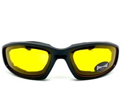 MOTORCYCLE Night Riding Padded Safety Protective SUN GLASSES GOGGLES Yellow Lens