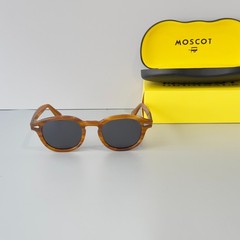 Moscot Lemtosh Wood Grain Frame Dark Grey Lens Sunglasses Handmade Unisex