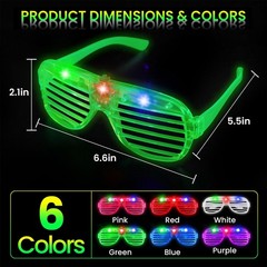 120 Pack LED Glasses ,6 Colors Light Up Glasses glow in The Dark Party Suppli…