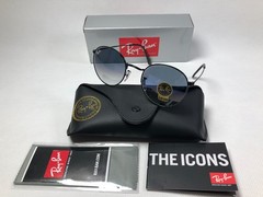 Ray-Ban RB3447 Round Gold Frame Gradient blue Lens Sunglasses 140MM