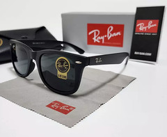 Ray-Ban RB2140 Classic Wayfarer Sunglasses Black Frame Glass Gray Lens 50/22 mm