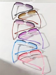 Rectangle Sunglasses Candy Color Plastic Frame UV400 Outdoor Unisex 6 Pcs
