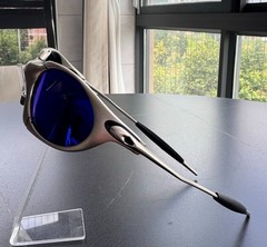 Oakley Romeo X-Metal sunglasses, silver frame, dark blue lenses
